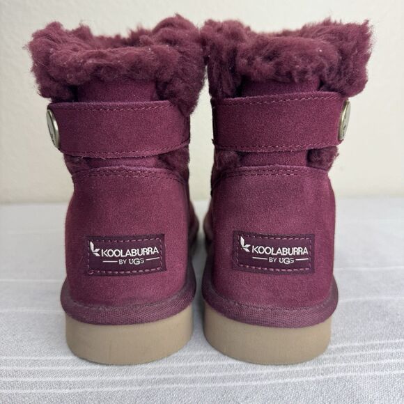 Kookaburra Ugg Jordina Mini Suede Sherpa Ankle Boots Booties Zinfandel Wine 8 - Picture 4 of 13